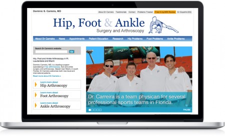 Hip Foot Ankle website homepage