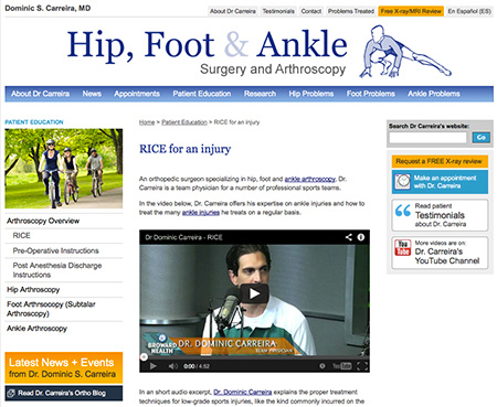 Hip Foot Ankle webpage