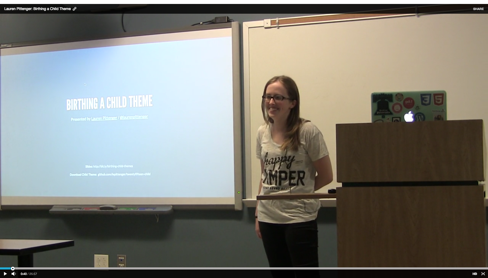 Lauren presents at WordCamp Scranton