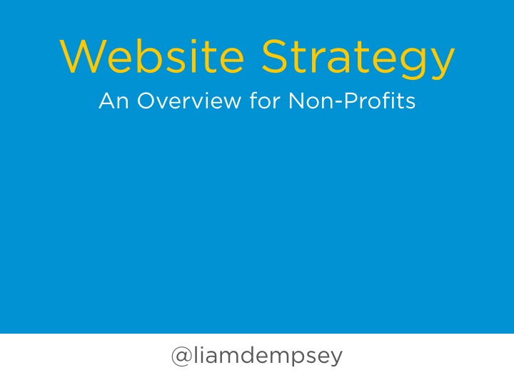 Website Strategy: An Overview for Non-Profits