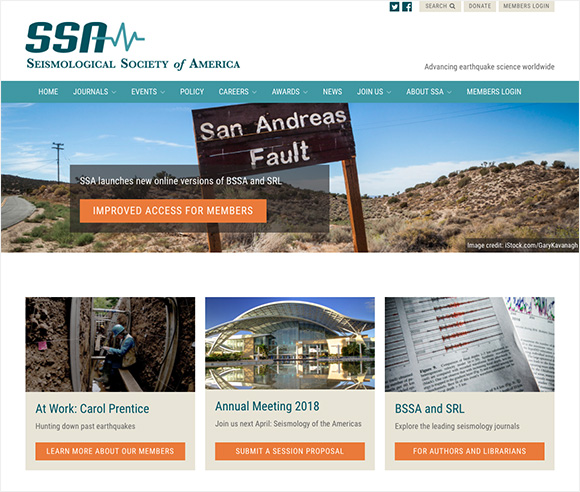 The SSA Website Home Page