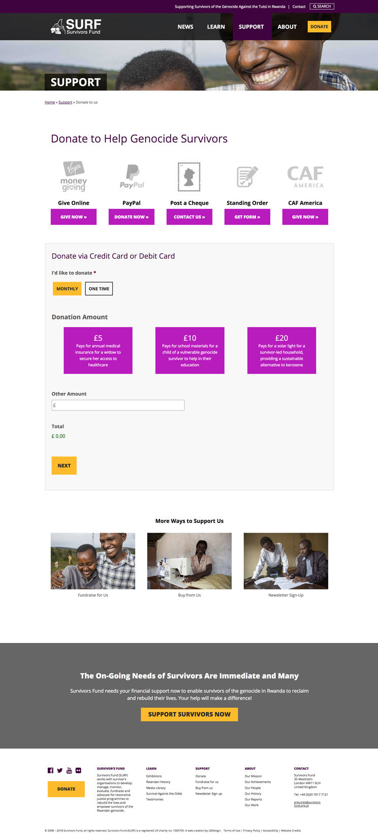 Survivors Fund Donation Page
