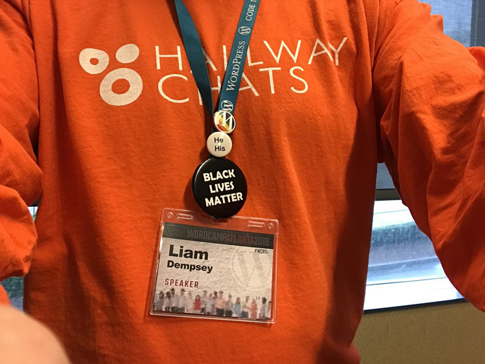 Liam Dempsey speaking at WordCamp Atlanta 2018