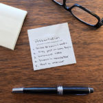 Repurposing content list on a Post-It note