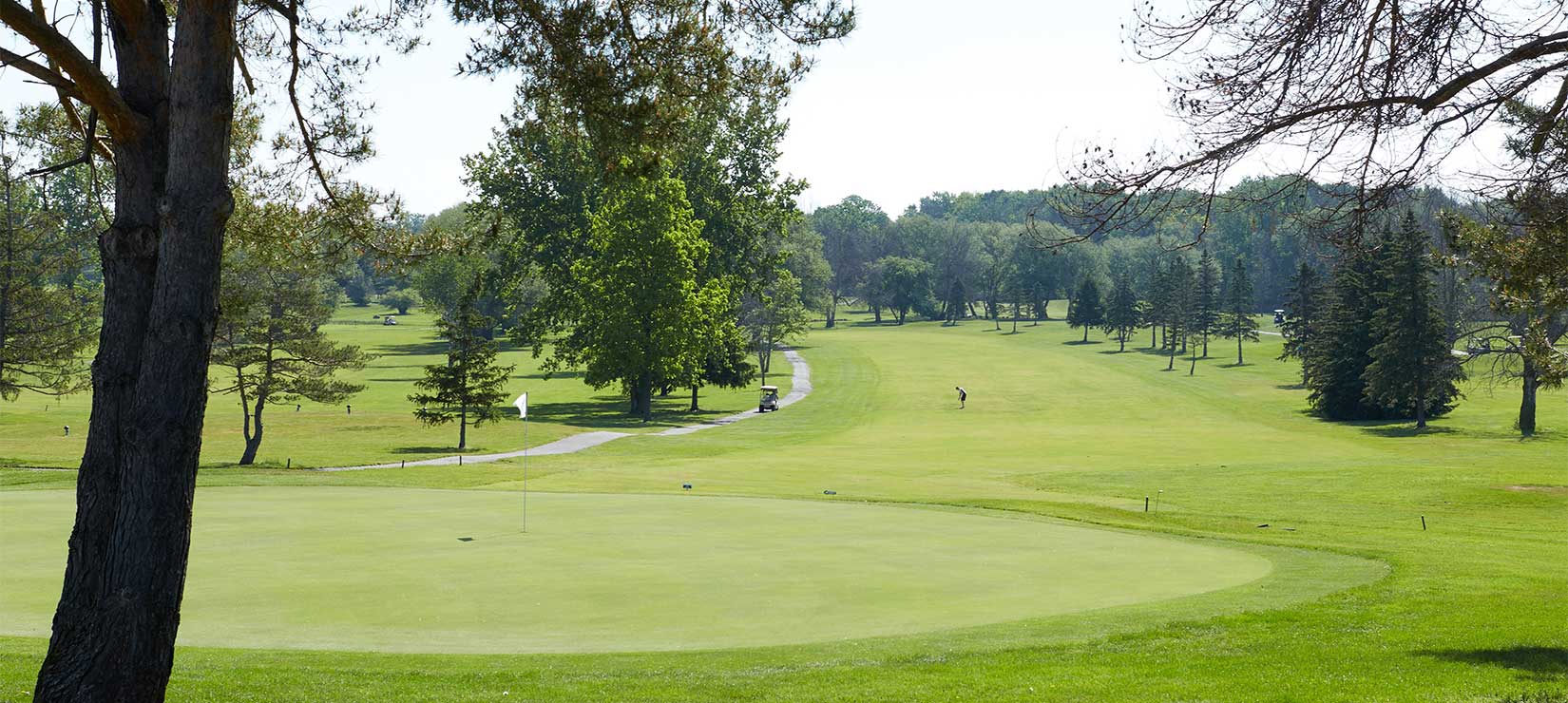 A long, lovely fairway at Morgan's Crossing golf course