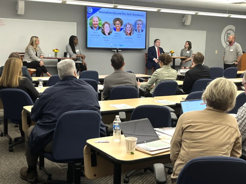 A panel discussion neurodiversity in the workplace at TECH360.